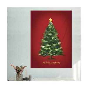 더워드 크리스마스 패브릭 포스터 - Tree (레드)